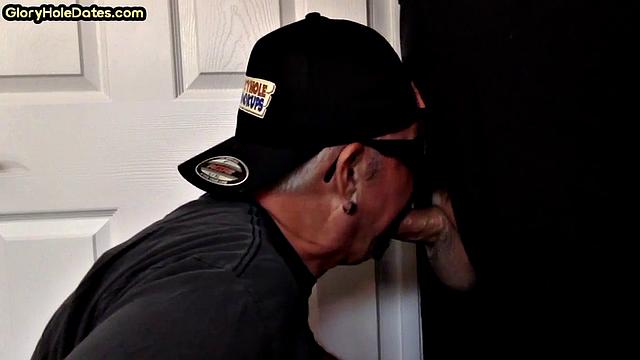 Cock-eating gloryhole DILF sucks hard cock at home