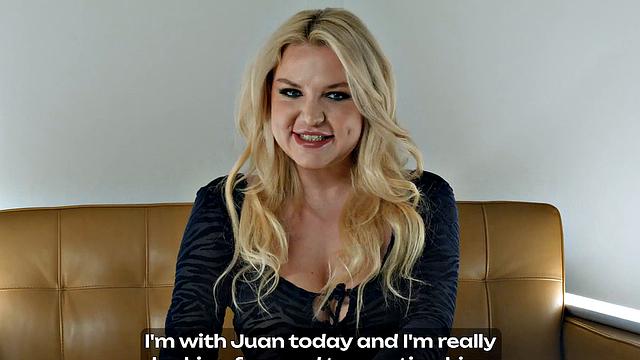 Miss Jackcomrade's son, a blonde with immense tits, is torn up by two firm spears in the best XXX porn!