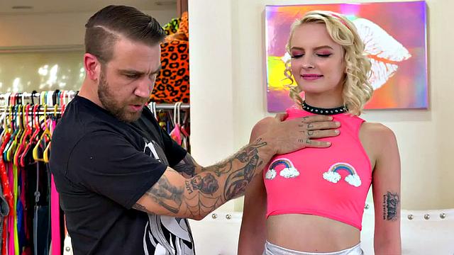 Petite babe with tattoos & curly hair gets her trimmed pussy drilled in doggystyle