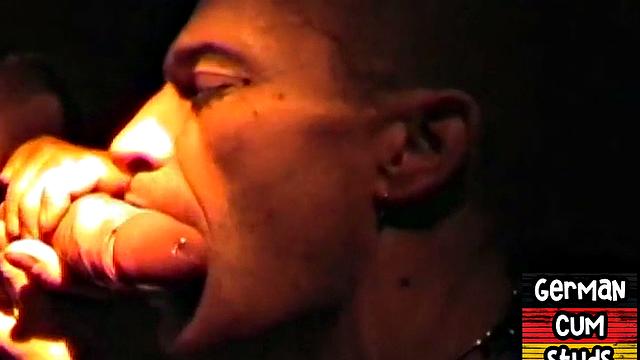 Real German gloryhole lover sucks cock for facial in closeup