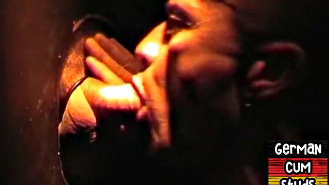 Real German gloryhole lover sucks cock for facial in closeup