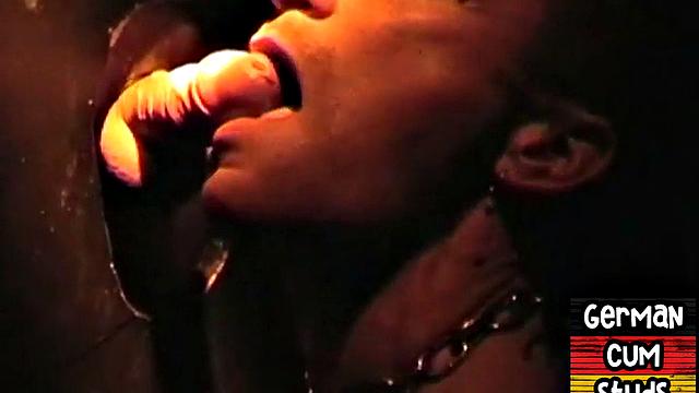 Real German gloryhole lover sucks cock for facial in closeup