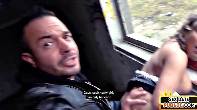 German lady POV fucked in abandoned public building