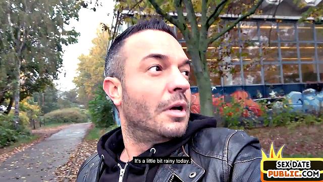 German lady POV fucked in abandoned public building