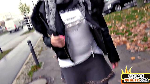 German lady POV fucked in abandoned public building