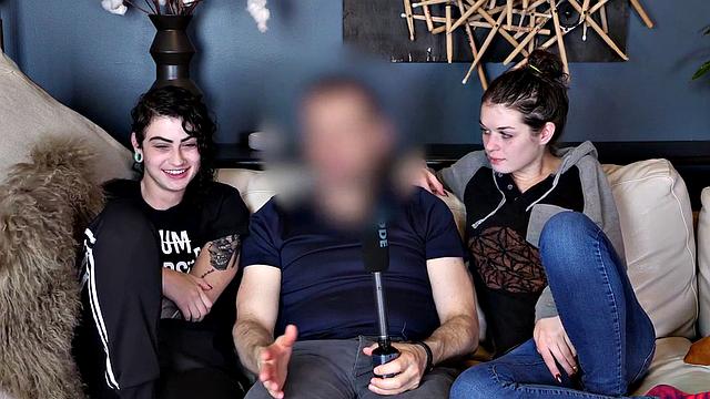 Tattooed babe dominates with deepthroating, anal toys and gagging in jeans