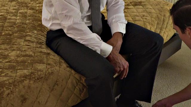 Submissive twink barebacked and rimmed by dominant