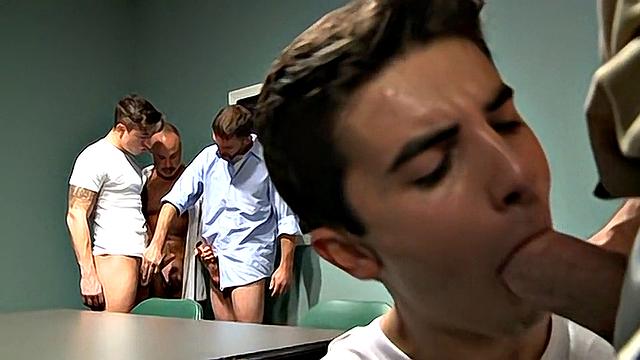 Mike Chambers and Leo Sweetwood enjoy a wild group fuck before saying goodbye