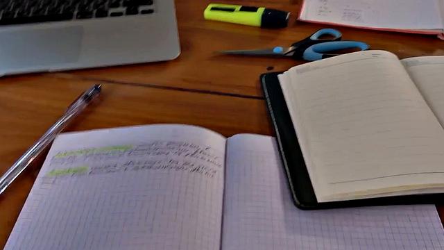 Voyeur watches amateur babe with glasses masturbate