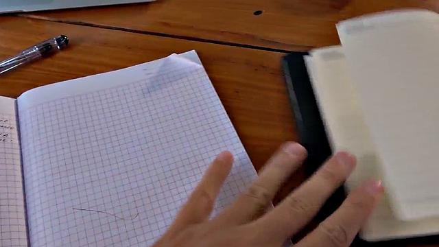 Voyeur watches amateur babe with glasses masturbate