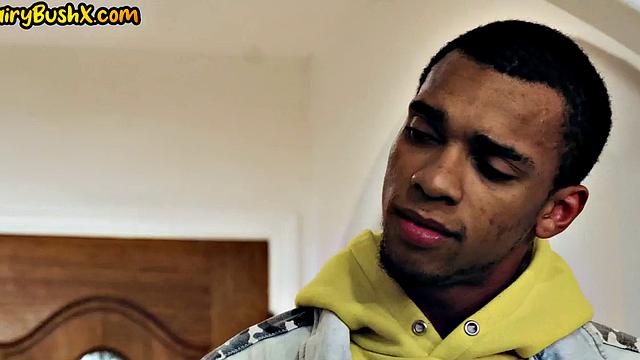 Hairy redhead MILF with small tits rides cock on sofa