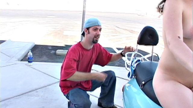 Little April masturbates in solo scene