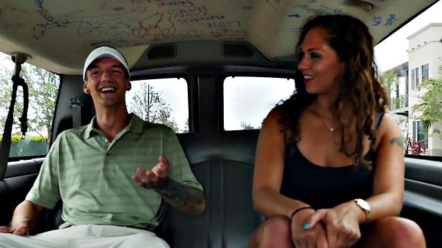 Tattooed pornstars get wild in van with cumshot after rough bareback sex