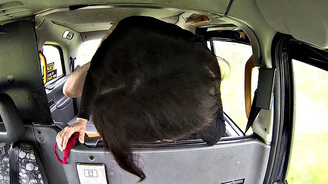 Lady attempts deepthroating big cock