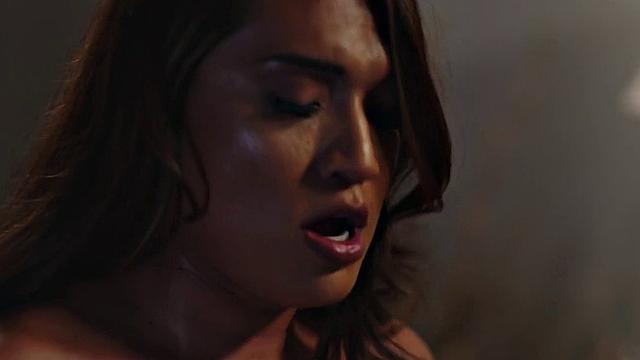 Bigtitted nympho shemale fucks 19yo in hairy pussy