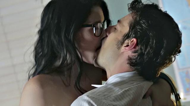 Intense wetness for this brunette babe in reverse cowgirl pose