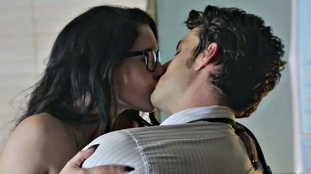 Intense wetness for this brunette babe in reverse cowgirl pose