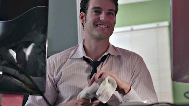 Intense wetness for this brunette babe in reverse cowgirl pose