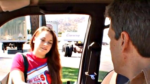 Watch this mature cheerleader finger and pound her gramps teacher in the living room