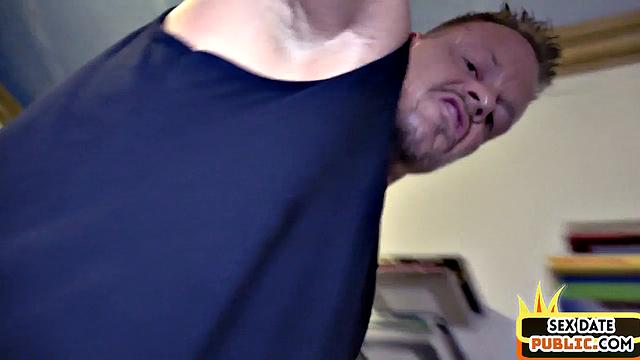 German gets POV fucked by date after outdoor flashing