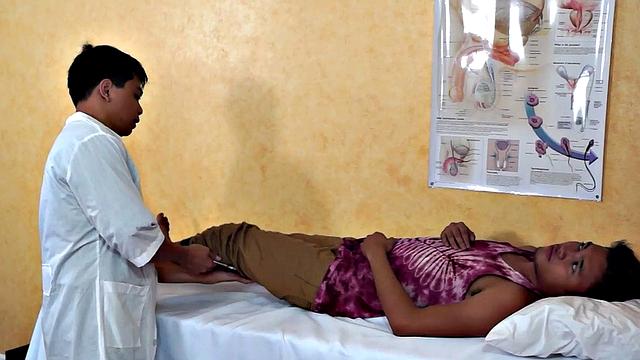 Asia twink gaping asshole at doctor infirmary