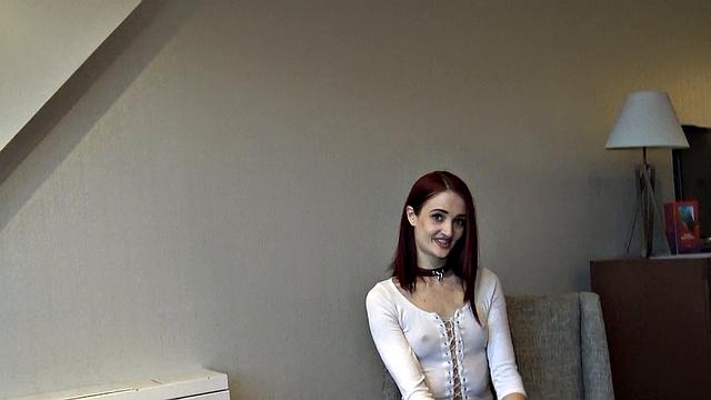 Redhead teen fucked hard and gagged by powerful maledom