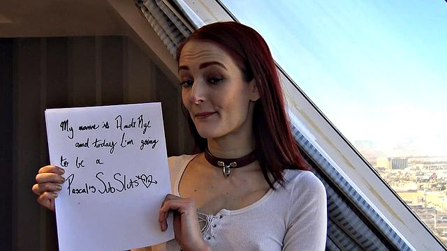 Redhead teen fucked hard and gagged by powerful maledom