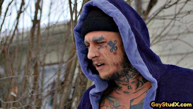 Ink Maledom assfucking skinny guy