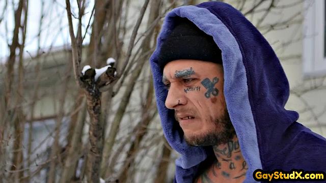 Ink Maledom assfucking skinny guy