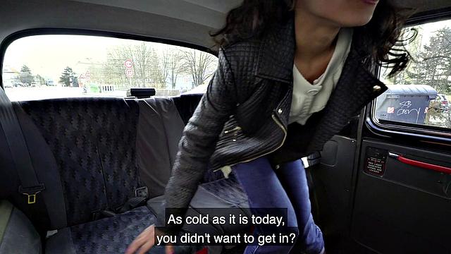 Petite Spanish Babe in jeans gets a cumshot after giving a handjob & taking a facial in the car