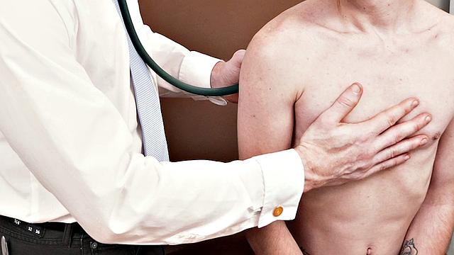 Petite twink bareback by doctor in infirmary