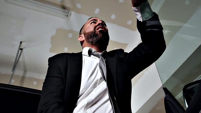 Dominant Tattooed Hunk Wit hBig Cock Fucks Bottom In Suit