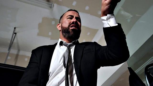 Dominant Tattooed Hunk Wit hBig Cock Fucks Bottom In Suit