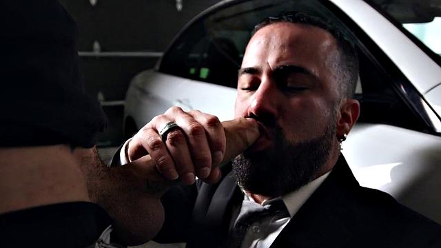 Dominant Tattooed Hunk Wit hBig Cock Fucks Bottom In Suit