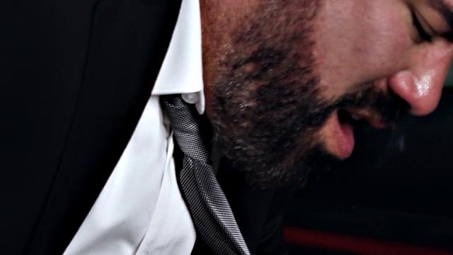 Dominant Tattooed Hunk Wit hBig Cock Fucks Bottom In Suit