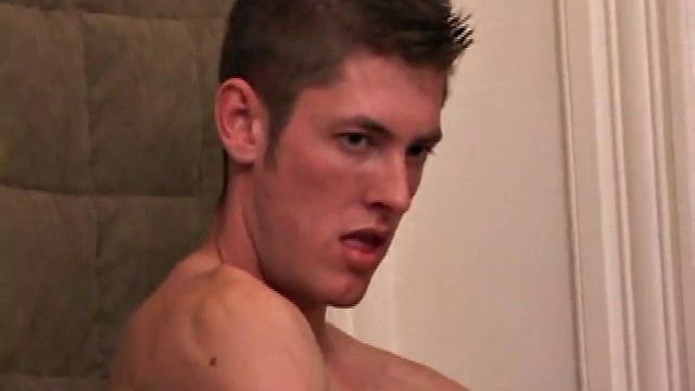 Cock, Marc quickly gets himself hard and positions to cum as far as he can. And what a shot he makes! He shoots nearly to the end of a table.