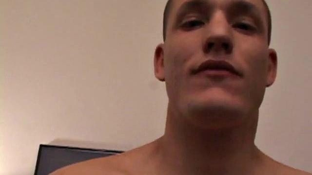 We look in on Jay Rilly, already naked and stroking his cock while watching a porn video. He works his stiff meat with both hands and soon launches a load of warm cum straight onto his face.