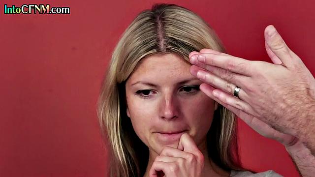 Naughty CFNM babe gives BJ to dude