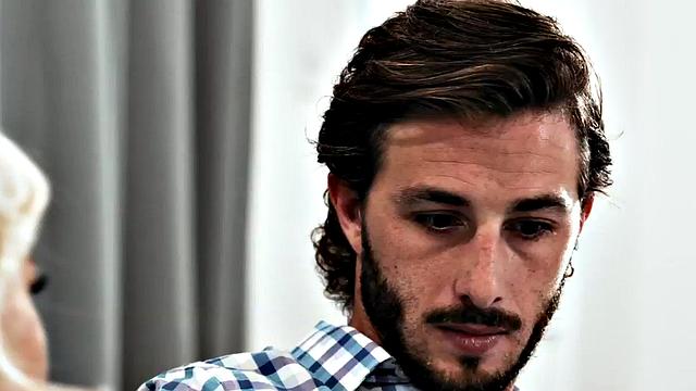 Oiled medium boobs MILF licked and fucked by her neighbor