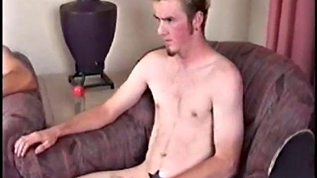 Skater boys come in from a hard day of skating to relax in their air conditioned room. Dark haired Dean takes his cock out first and Matt quickly follows, wetting his cock before stroking it.