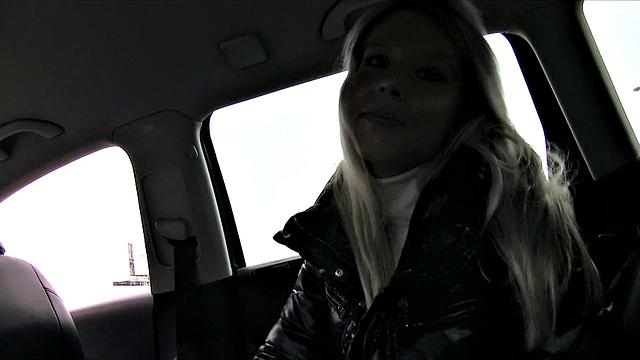 Blonde Satisfies Cabbie's Demands With Cock Up Her Wet Pussy