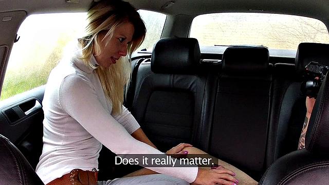 Blonde Satisfies Cabbie's Demands With Cock Up Her Wet Pussy