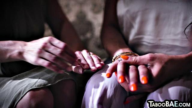 Cockhungry babes sharing guy in 3some