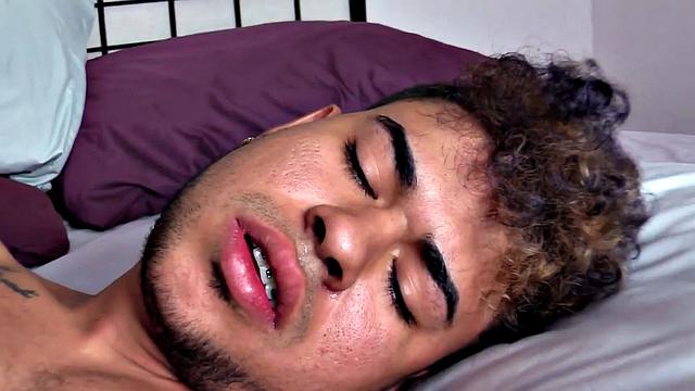 We look in on this young Latino, as he gives daddy a blow job. The oral continues, as he fucks with a big dildo, until daddy decides to take that ass from behind.