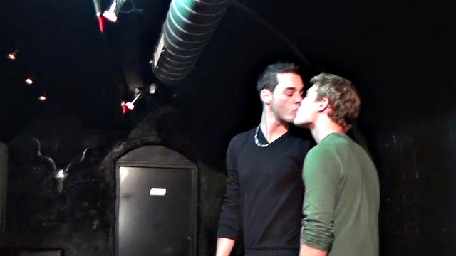 Real amateur stud gets banged in gay club by top gay