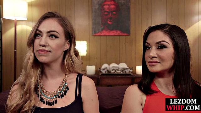 Hard hairy babe fingered by lezdom