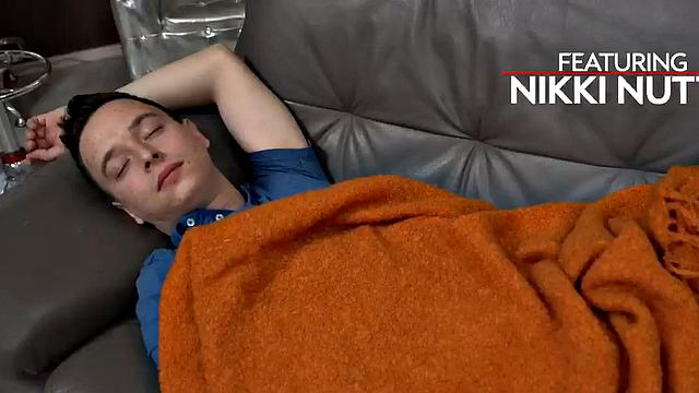 Watch this skinny MILF cheat and ride on the couch like a dirty cougar