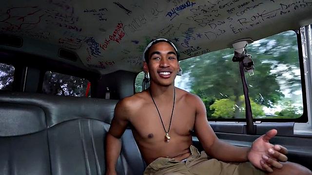 Picked up Black stud sucked by cum loving hunk in van