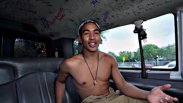 Picked up Black stud sucked by cum loving hunk in van