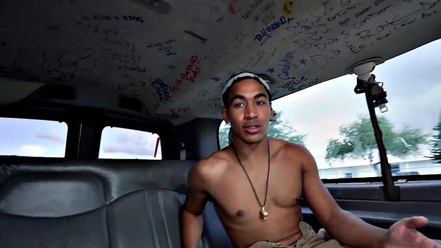 Picked up Black stud sucked by cum loving hunk in van